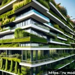 Home 21 현대건축물 실험적 건축 사례 - A futuristic urban residential complex in Moscow featuring integrated vertical gardens and green roo...