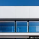 Home 23 현대건축물 홍수 대비 건축 설계 - A modern residential building facade in Saint Petersburg featuring advanced waterproof nanotechnolog...